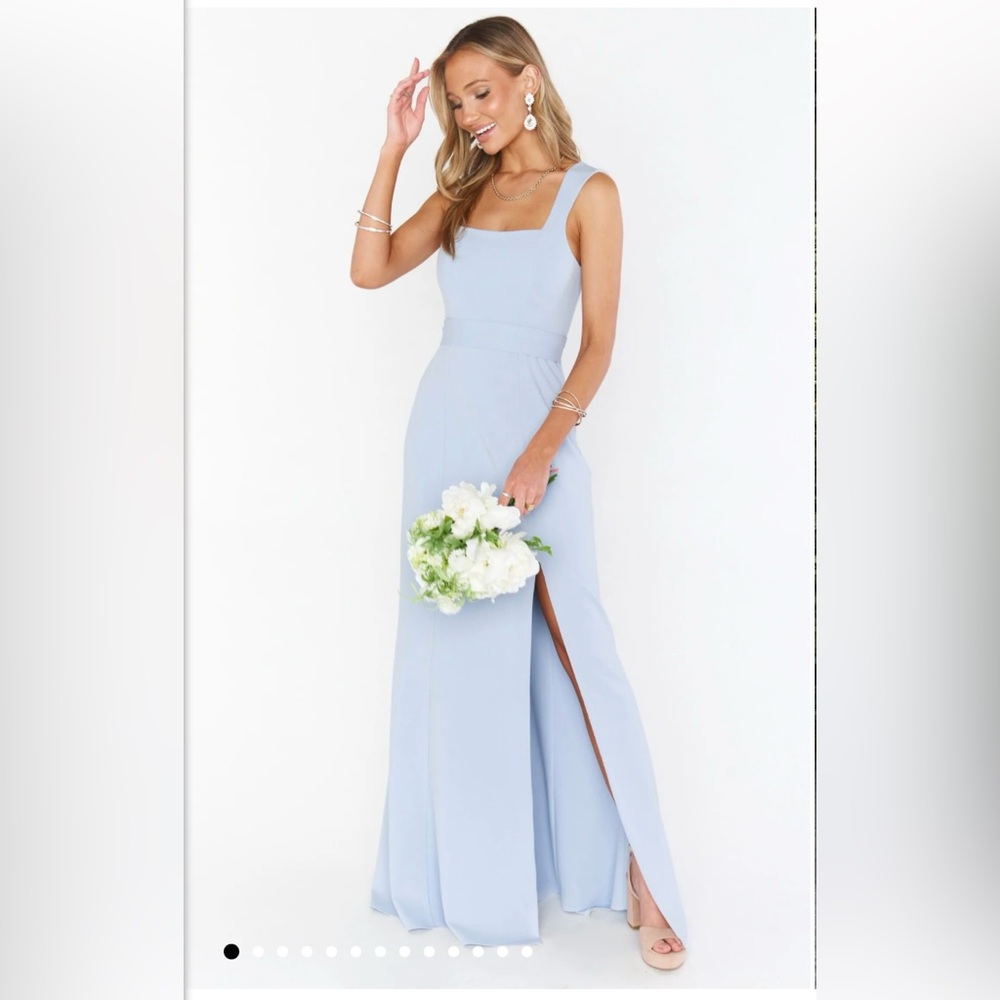 Elegant Blue Sleeveless Maxi Dress